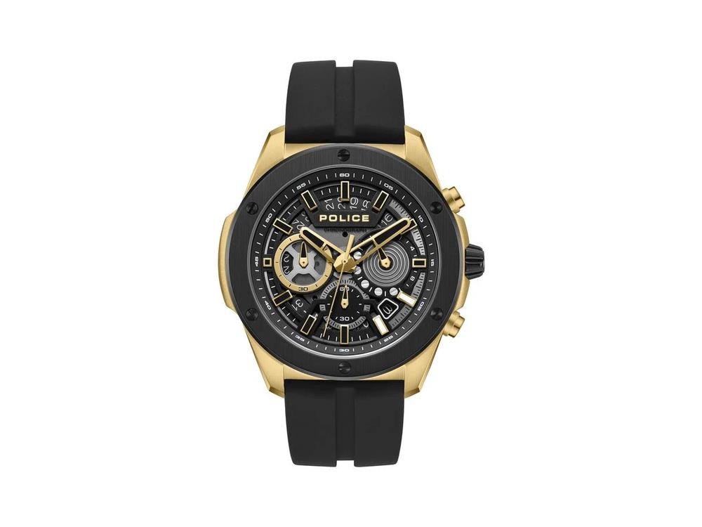 Reloj de Cuarzo Police Warren, PVD Oro, 43 mm, Negro, PEWGO0000402