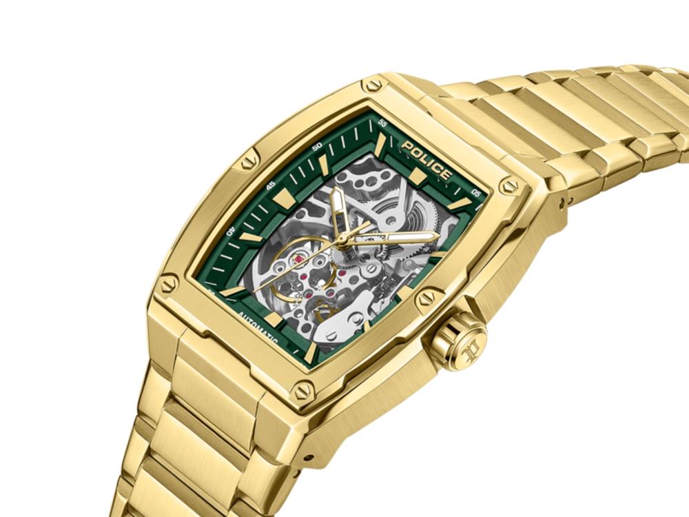 Reloj Automático Police Skeletor, 42 mm, Verde, PEWJL0072206