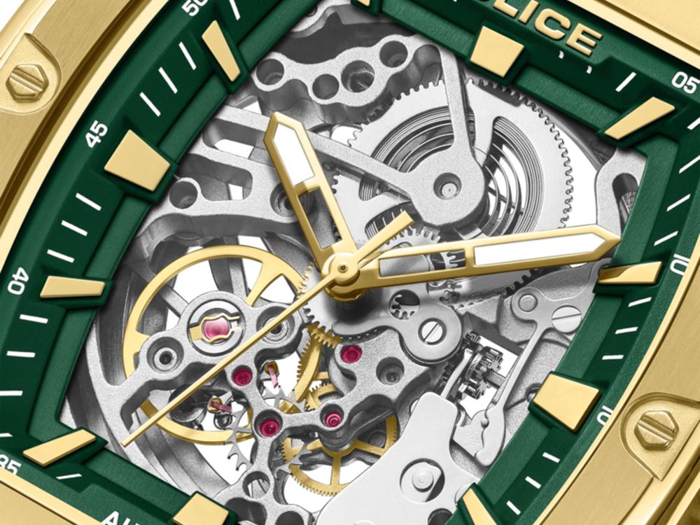 Reloj Automático Police Skeletor, 42 mm, Verde, PEWJL0072206