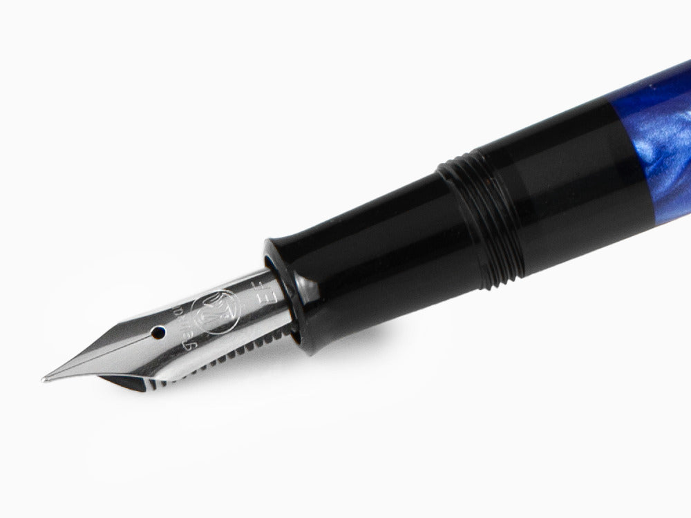 Estilográfica Pelikan Classic M205, Mármol Azul, Cromo, 801973