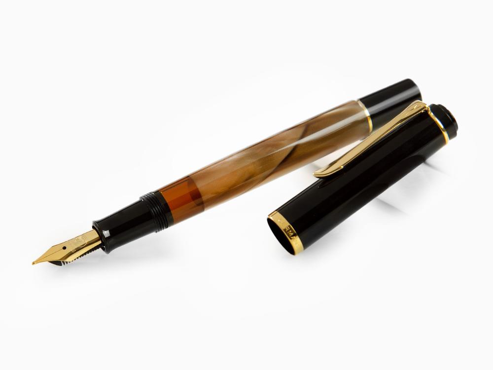 Pluma Estilográfica Pelikan M200 Brown Marbled, Marrón, Oro, 808897