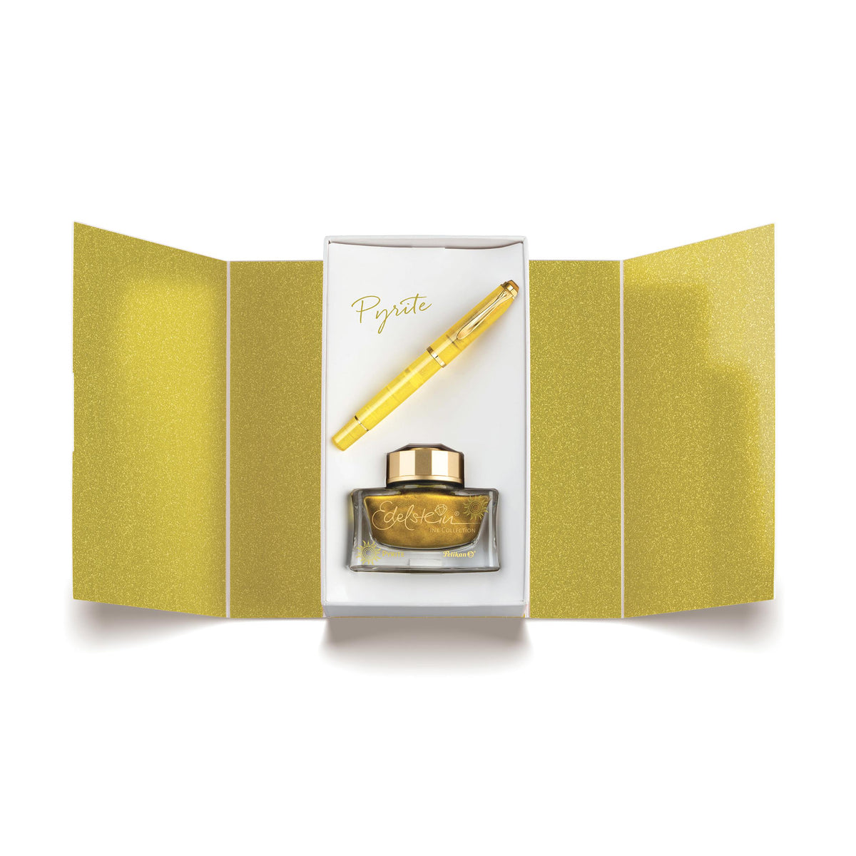 Set Pluma Estilográfica Pelikan M200 Pyrite + Tintero, Edición especial