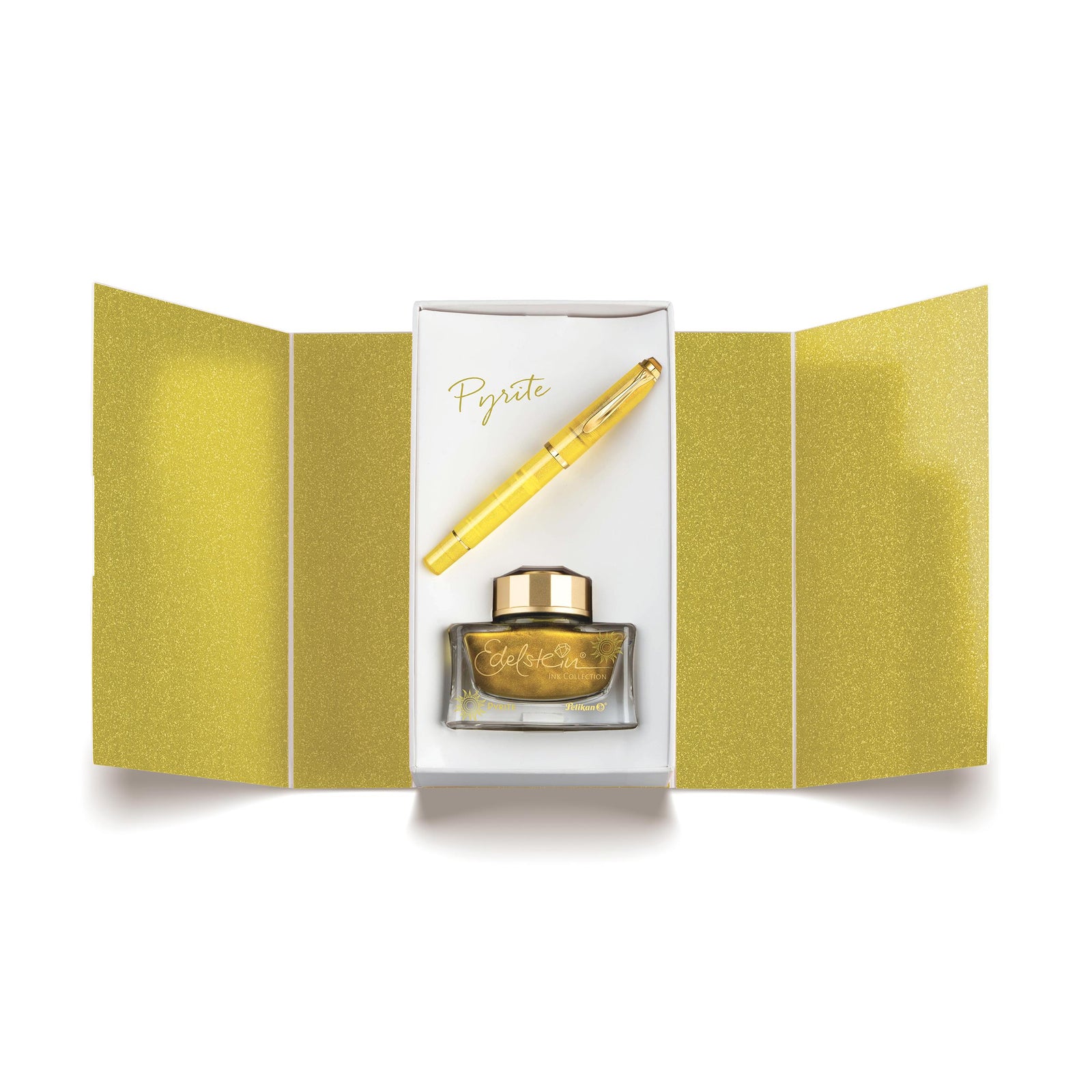 Set Pluma Estilográfica Pelikan M200 Pyrite + Tintero, Edición especial