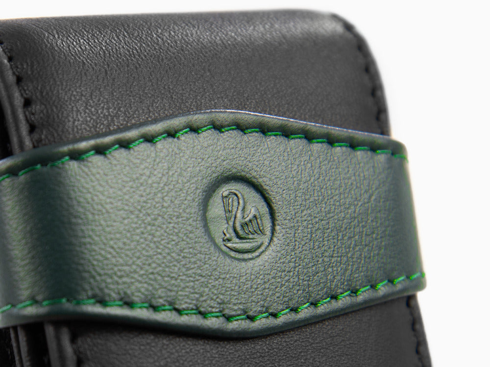 Estuche 3 Piezas de Pelikan, Piel, Negro-Verde, Blando, Pasador, 924092