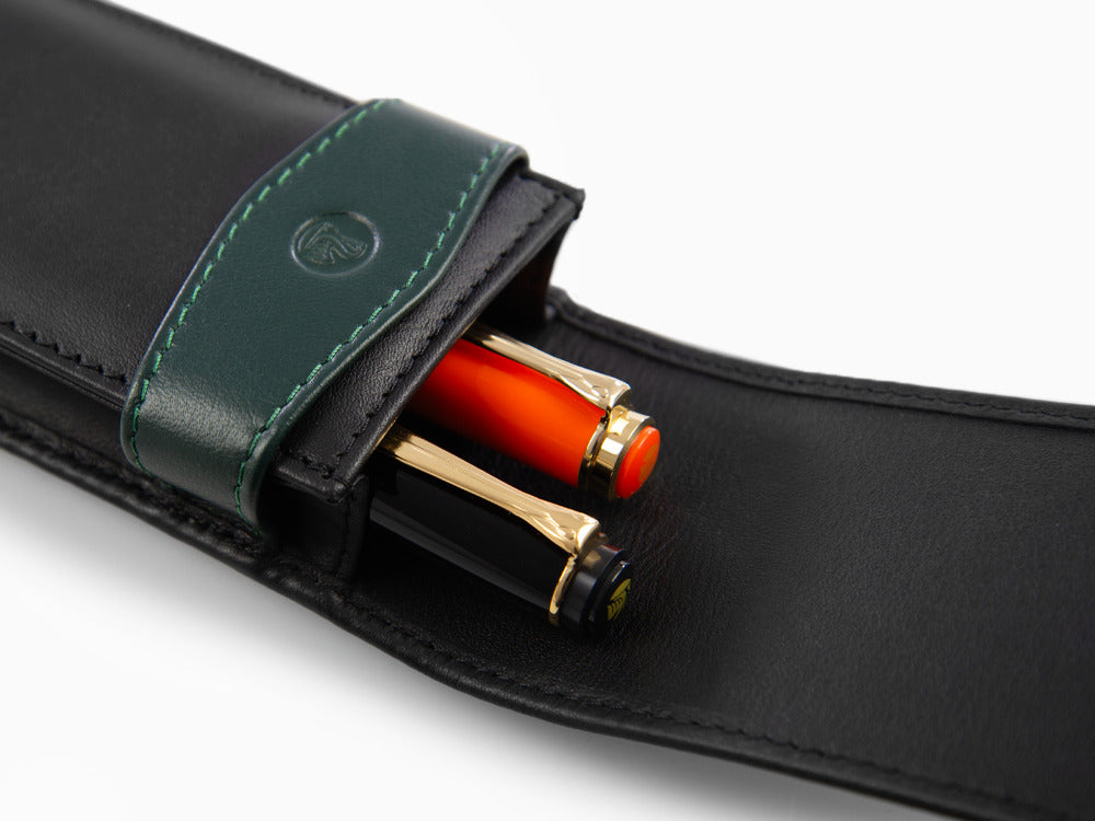 Estuche 3 Piezas de Pelikan, Piel, Negro-Verde, Blando, Pasador, 924092