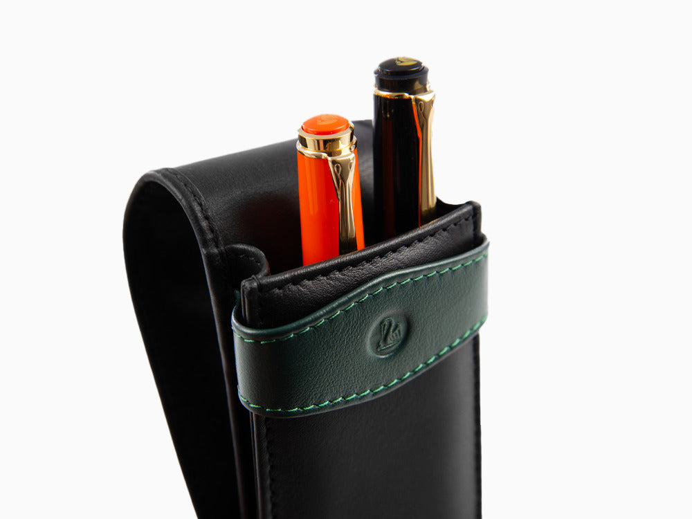 Estuche 3 Piezas de Pelikan, Piel, Negro-Verde, Blando, Pasador, 924092
