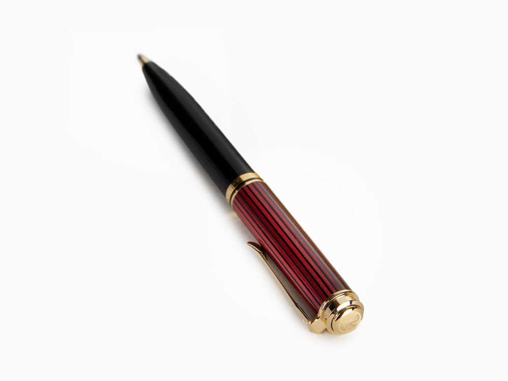 Bolígrafo Pelikan K600, Negro y rojo, Adornos en oro, 928937