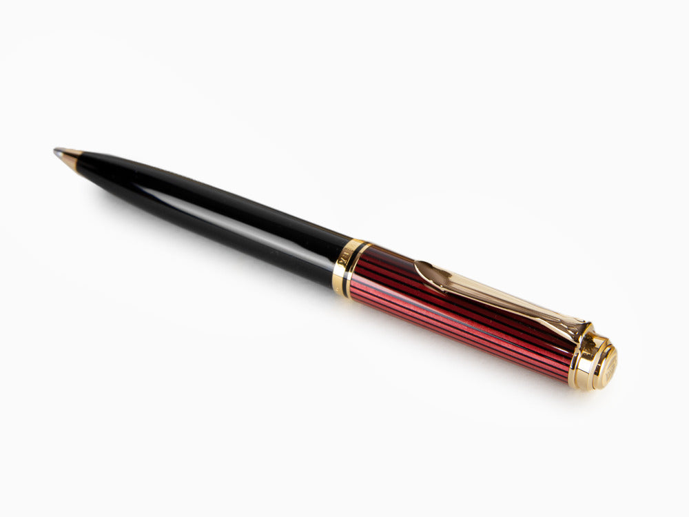 Bolígrafo Pelikan K600, Negro y rojo, Adornos en oro, 928937