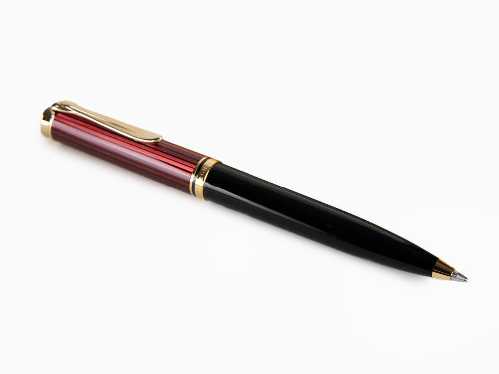 Bolígrafo Pelikan K600, Negro y rojo, Adornos en oro, 928937