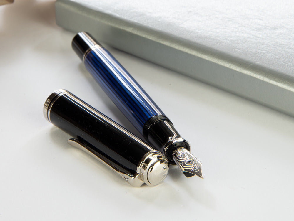 Pluma Estilográfica Pelikan Souverän M 805 - Negro/Azul, 933630