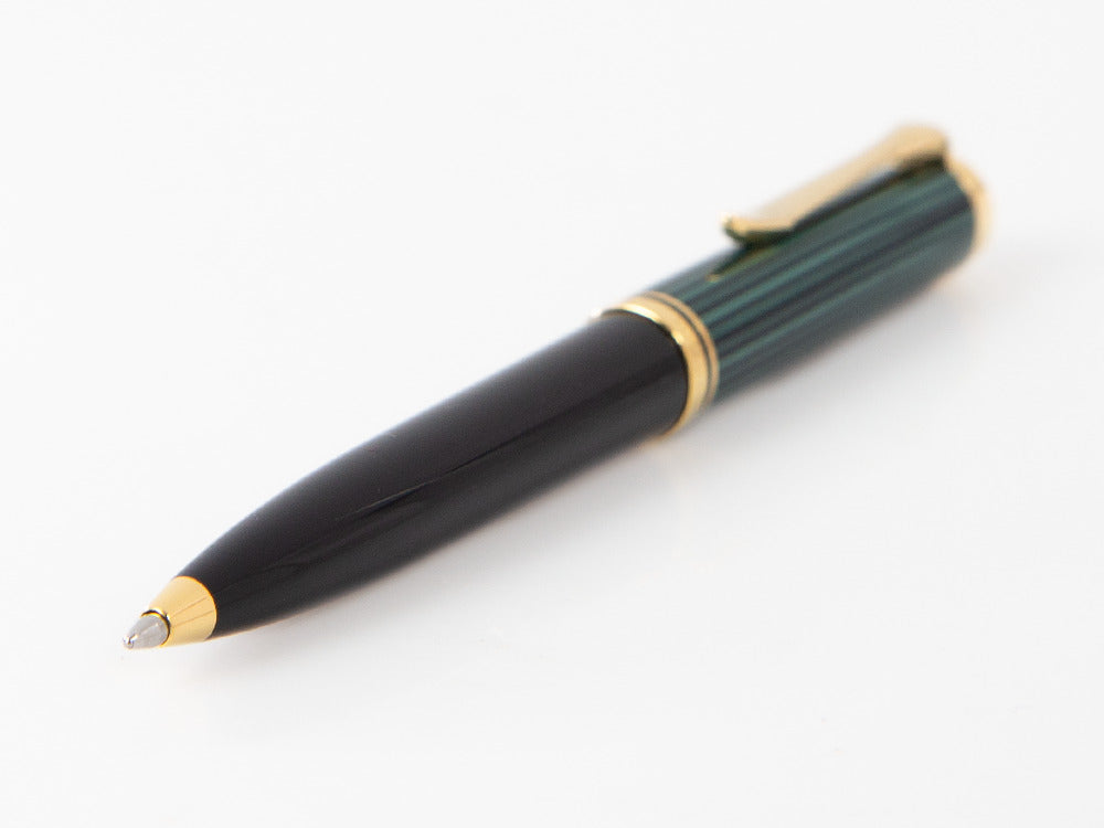 Bolígrafo Pelikan K600, Negro y verde, Adornos en oro, 980086