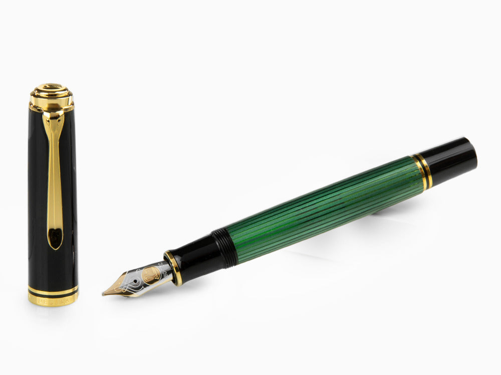 Pluma Estilográfica Pelikan Souverän M 800 -Negro/Verde, 995712