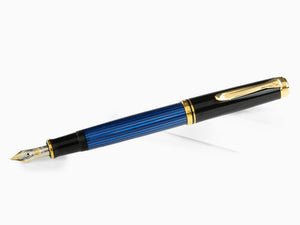 Pluma Estilográfica Pelikan Souverän M400 - Negra y Azul - Plumín Oro