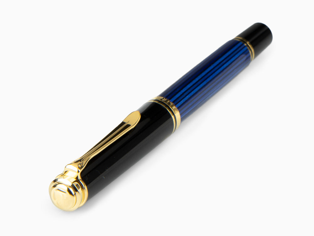 Pluma Estilográfica Pelikan Souverän M 600, Negro/Azul, 995324