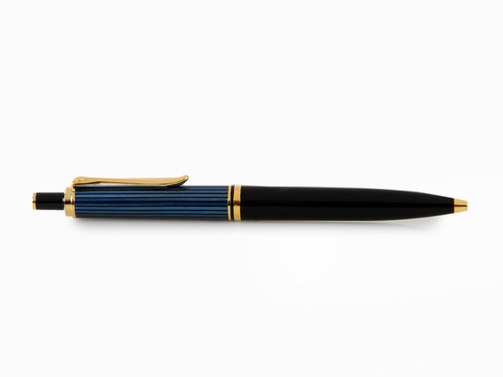 Bolígrafo Pelikan K400, Negro y azul, Adornos en oro, 987800