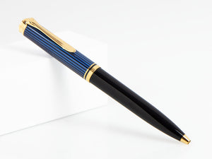 Bolígrafo Pelikan K600, Negro y azul, Adornos en oro, 988378