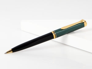 Bolígrafo Pelikan K800, Negro y verde, Adornos en oro, 987834