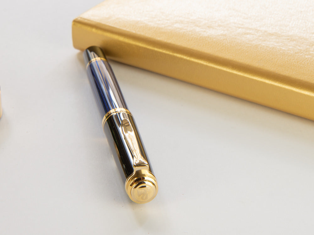 Boligrafo Roller Pelikan Souverän R400, Negro/Azul, 997502