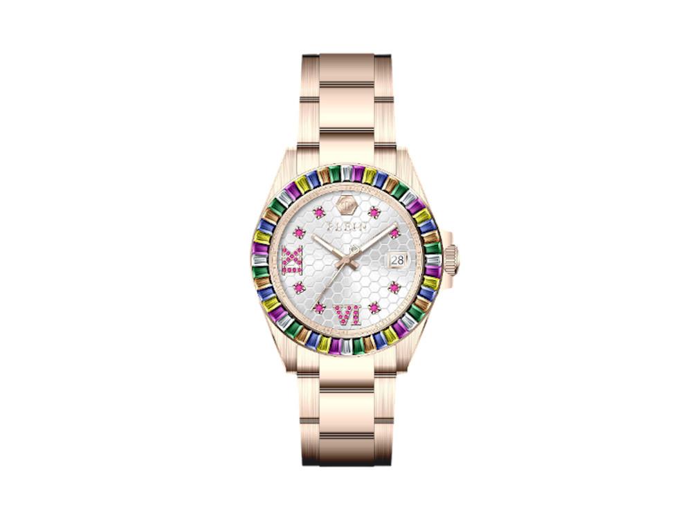 Reloj de Cuarzo Philipp Plein Lady Empire, PVD Oro Rosa, Plata, 39 mm, PW2FA0425