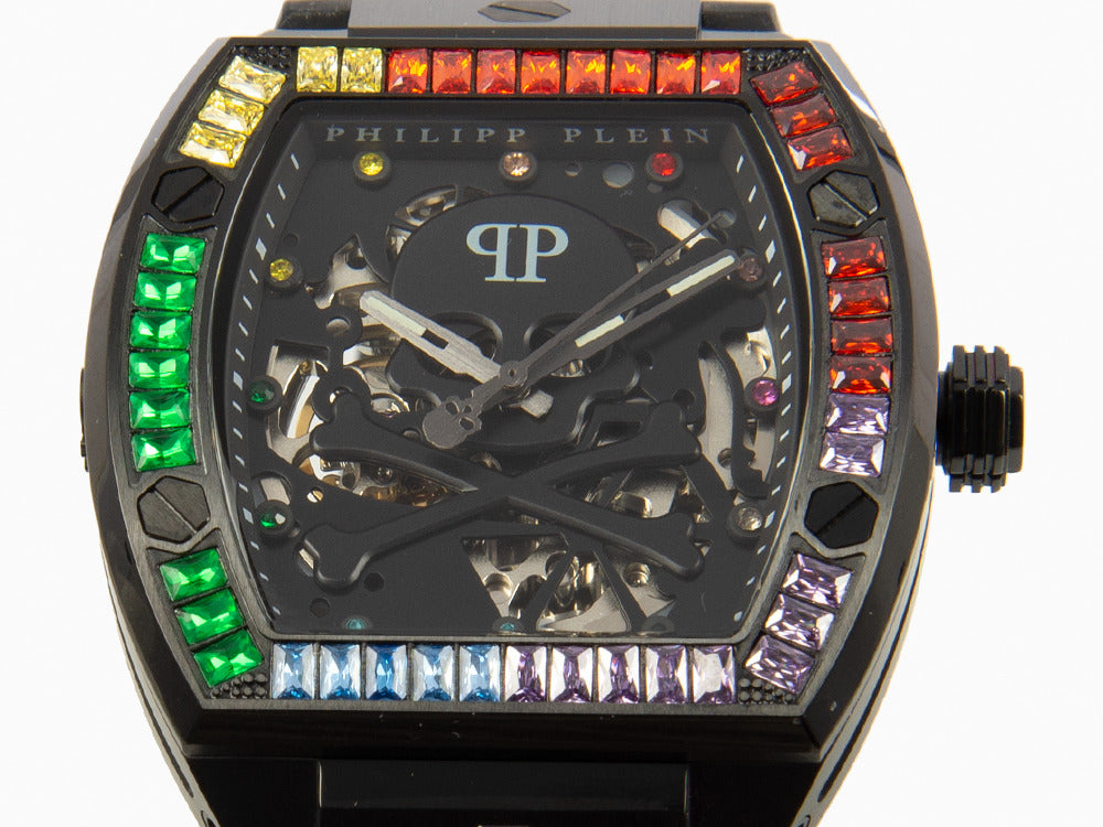 Reloj Automático Philipp Plein The Skeleton, PVD, Negro, 44 mm, PWBAA0621