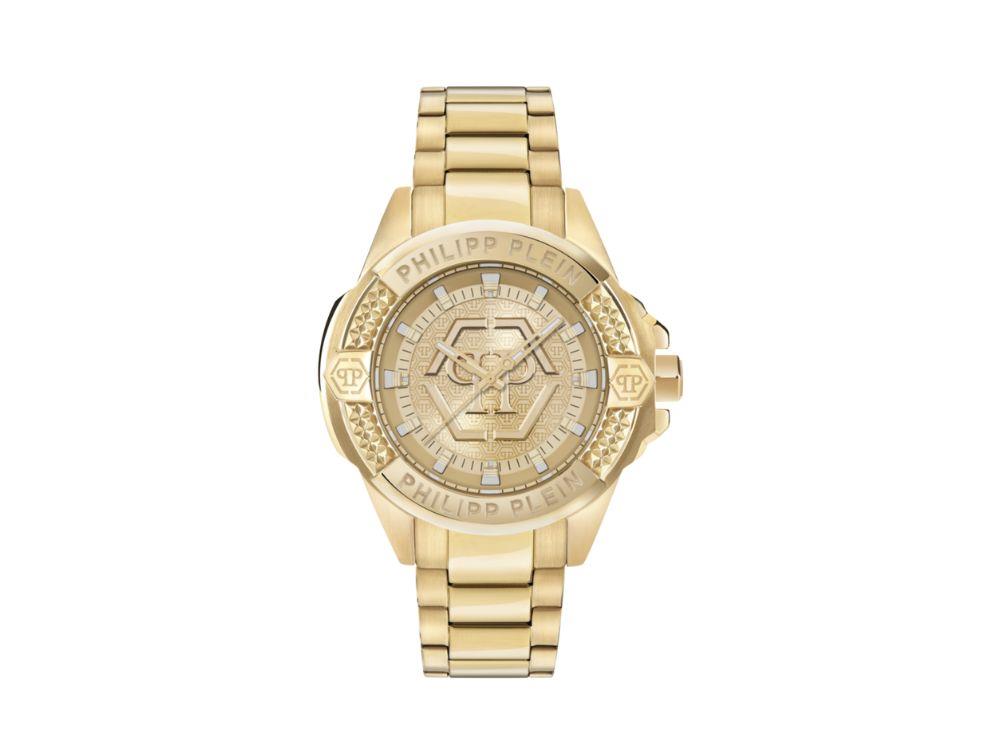 Reloj de Cuarzo Philipp Plein Majesty, dorado, 45 mm, Cristal mineral, PWBHA0726