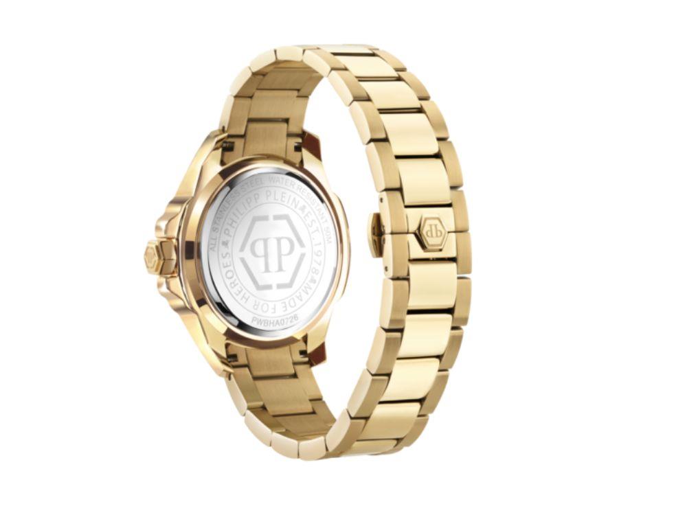 Reloj de Cuarzo Philipp Plein Majesty, dorado, 45 mm, Cristal mineral, PWBHA0726