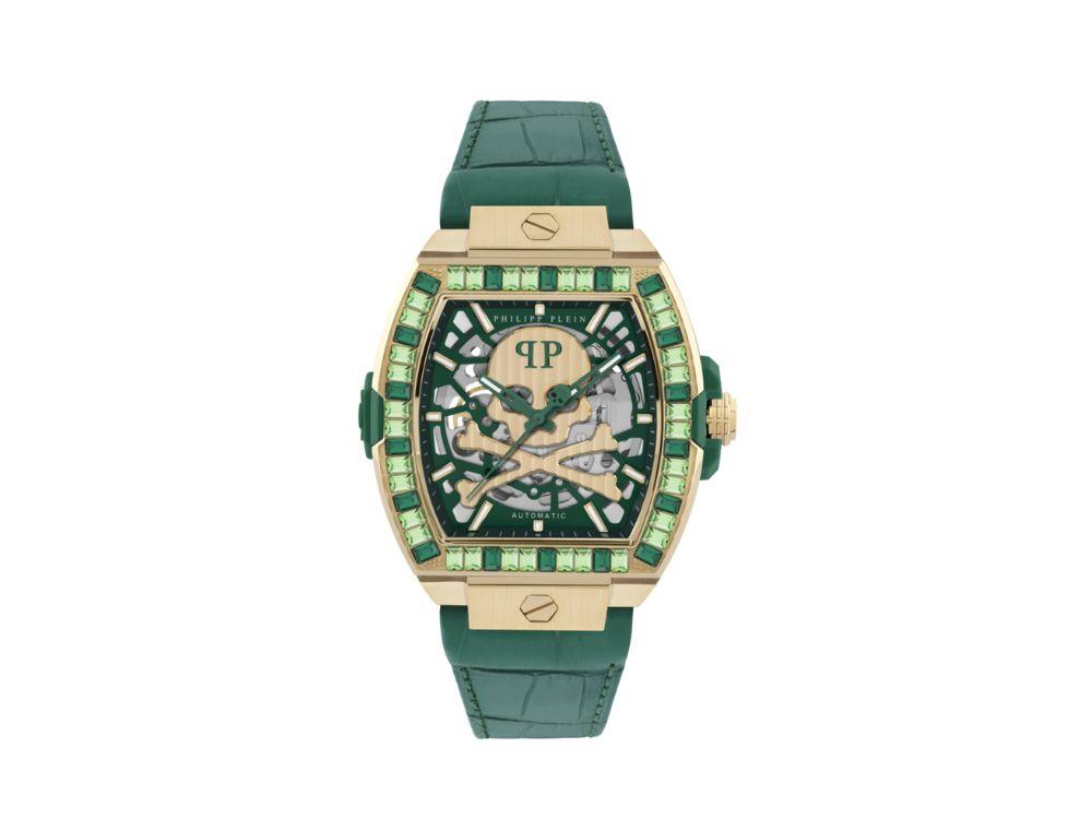 Reloj Automático Philipp Plein The Skeleton Baguetes, Verde, 44 mm, PWJHA0226