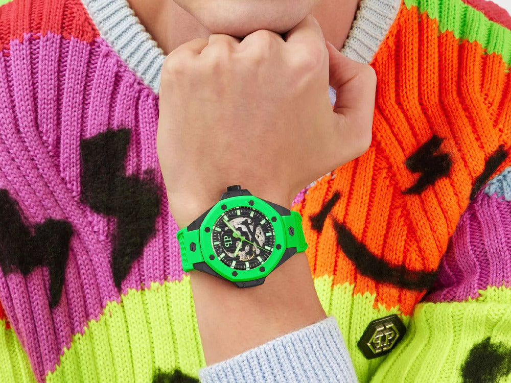 Reloj Automático Philipp Plein Skeleton Royal, PVD, Negro, 46 mm, PWPFA0624