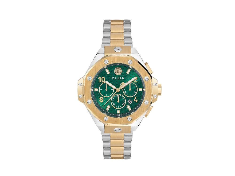 Reloj de Cuarzo Philipp Plein Chrono Royal, PVD Oro, Verde, 46 mm, PWPRA0324
