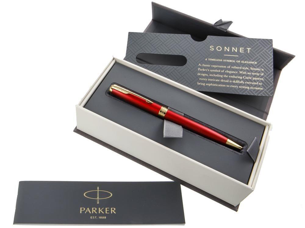 Bolígrafo Parker Sonnet, Laca, Adornos en Oro, Rojo, 1931476