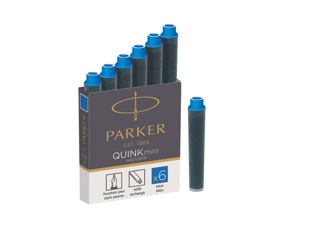Cartuchos de Tinta Parker, Mini, 6 Unidades, Azul, 1950409