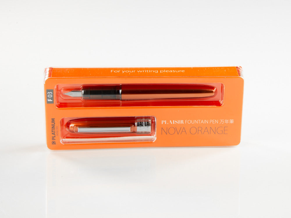 Estilográfica Platinum Plaisir Nova Orange, Aluminio anodizado, Naranja