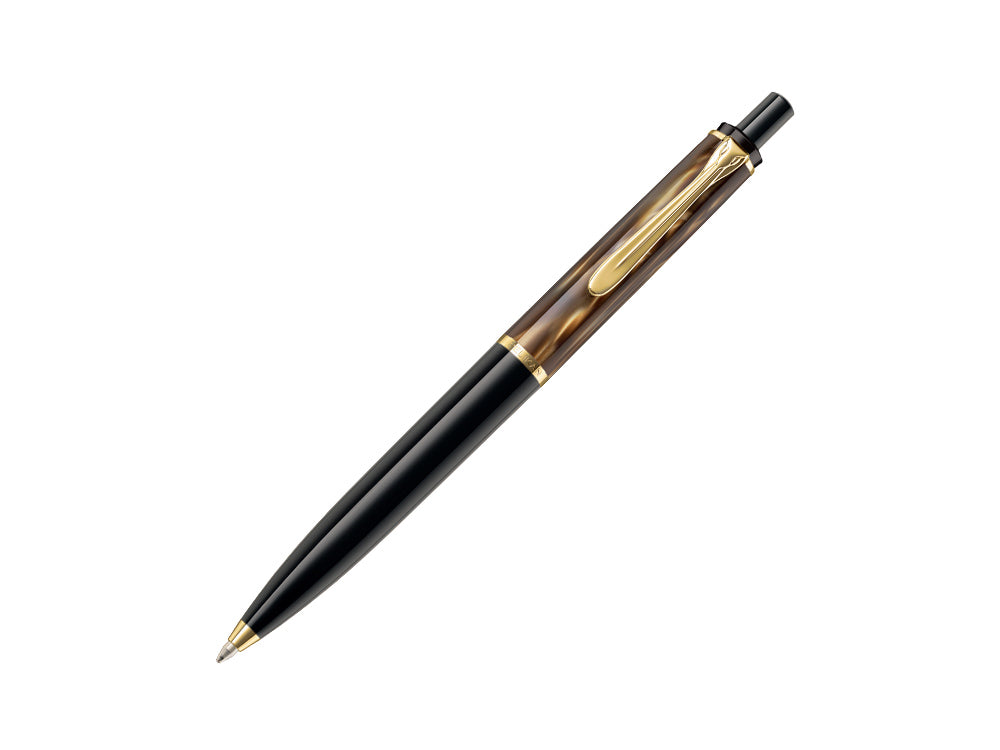 Bolígrafo Pelikan K200 Brown Marbled, Marrón, Resina, Adornos en oro, 808972