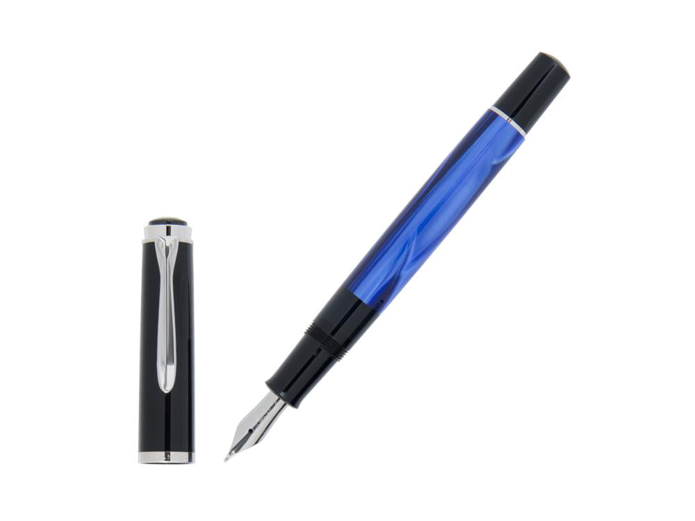 Estilográfica Pelikan Classic M205, Mármol Azul, Cromo, 801973