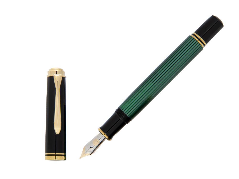 Pluma Estilográfica Pelikan Souverän M 600, Negro/Verde, 980029