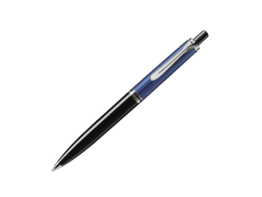 Bolígrafo Pelikan K405, Negro y azul, Adornos en plata, 932715