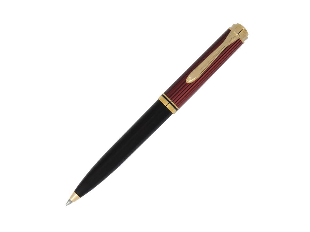 Bolígrafo Pelikan K600, Negro y rojo, Adornos en oro, 928937