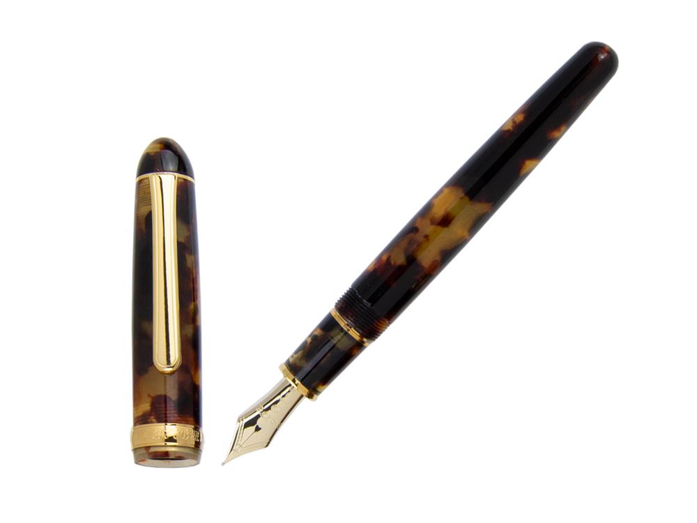 Pluma Estilográfica Platinum Celluloid Tortoise y Oro - PTB-30000S-62