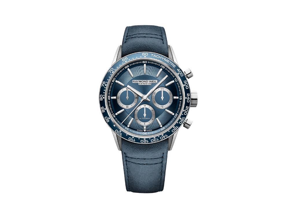 Reloj Automático Raymond Weil Freelancer, 43,5 mm, Azul, Crono, 7741-SC3-50021