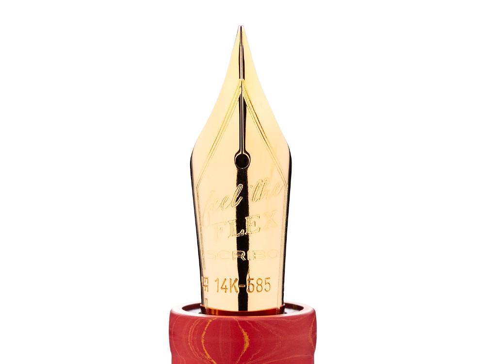 Pluma Scribo La Dotta Liber, Ebonita, Oro 14k, DOTFP24YG1403