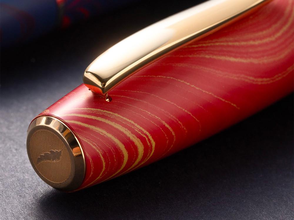 Pluma Scribo La Dotta Liber, Ebonita, Rojo, Oro 18k  DOTFP24YG1803
