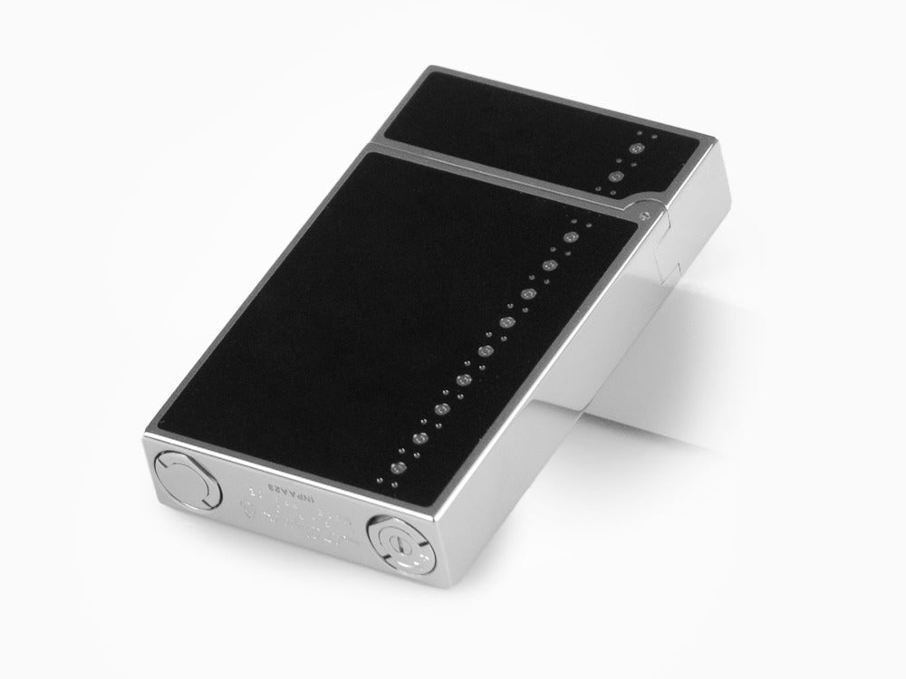 Encendedor S.T. Dupont Ligne 2 Derby, Laca, Adornos en paladio, Negro, 016434