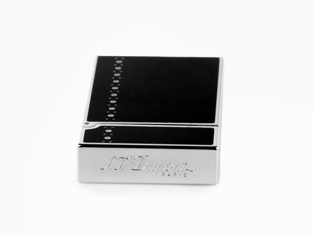 Encendedor S.T. Dupont Ligne 2 Derby, Laca, Adornos en paladio, Negro, 016434