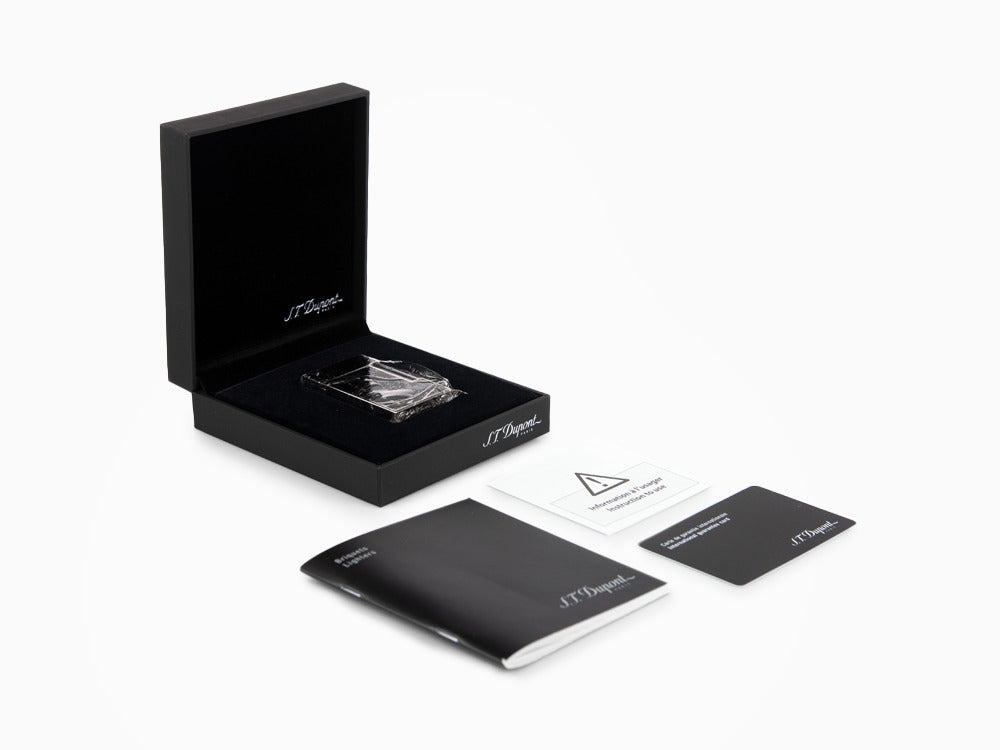 Encendedor S.T. Dupont Ligne 2 Derby, Laca, Adornos en paladio, Negro, 016434