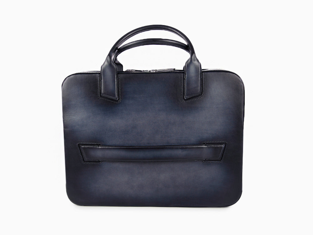 Portadocumentos S.T. Dupont Le Grand Atelier, Piel, Azul, Cremallera, 191365