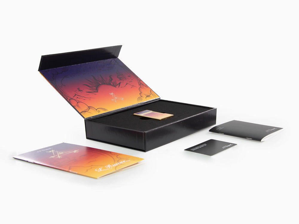 Encendedor S.T. Dupont Ligne 2 Montecristo L'Aurore, PVD Oro, Morado, C16034