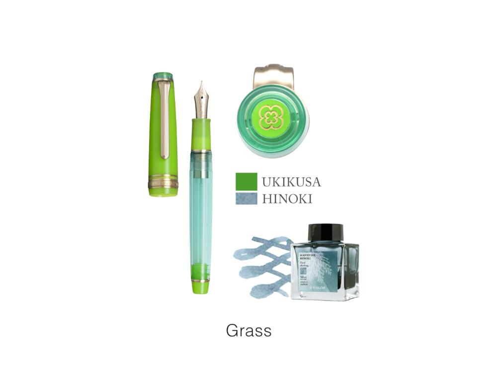 Pluma Estilográfica Sailor PG Slim Manyo II Grass, 10-2558-360