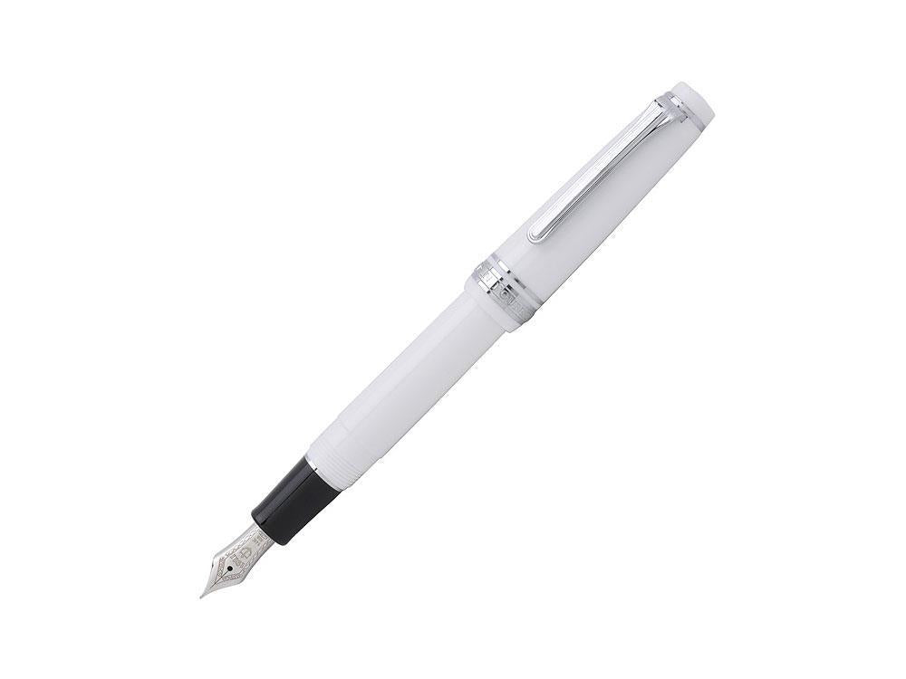 Pluma Estilográfica Sailor Professional Gear Slim Silver, Blanco, Rodio
