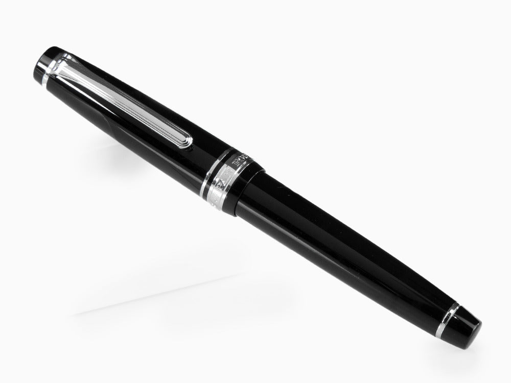 Estilográfica Sailor Professional Gear Slim Silver, Negro, Rodio