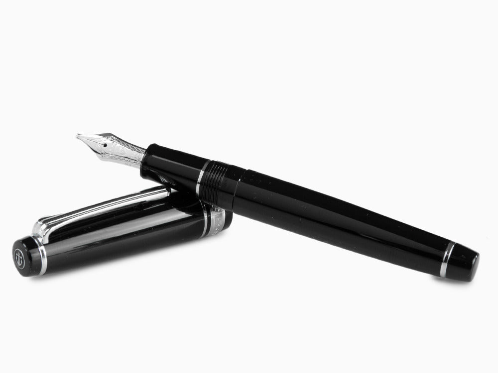 Estilográfica Sailor Professional Gear Slim Silver, Negro, Rodio